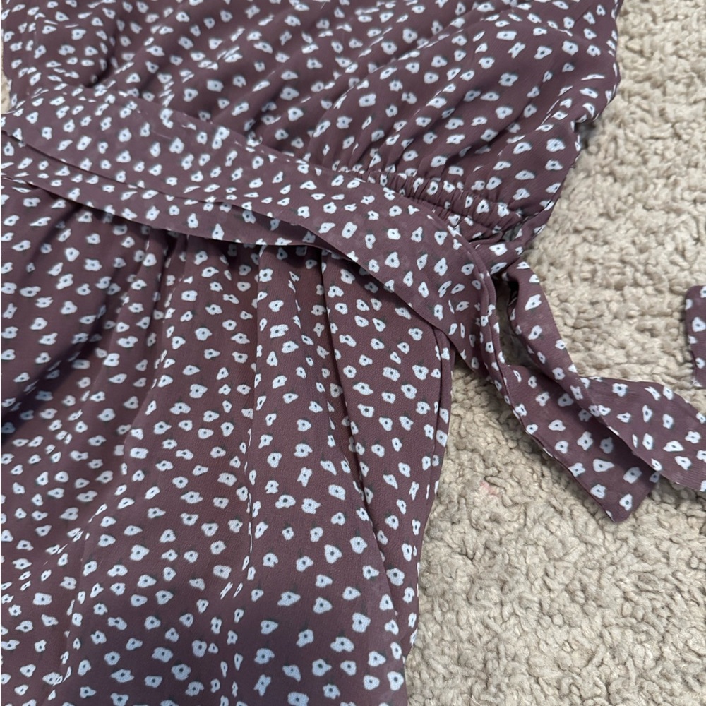 Brown and White Polka Dot Dress